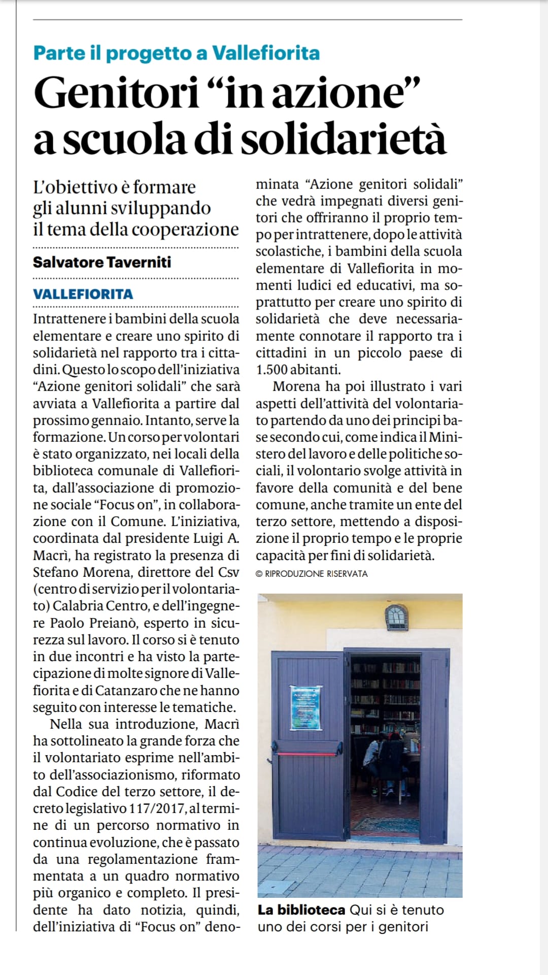 Articolo Formazione Azione genitori Solidali